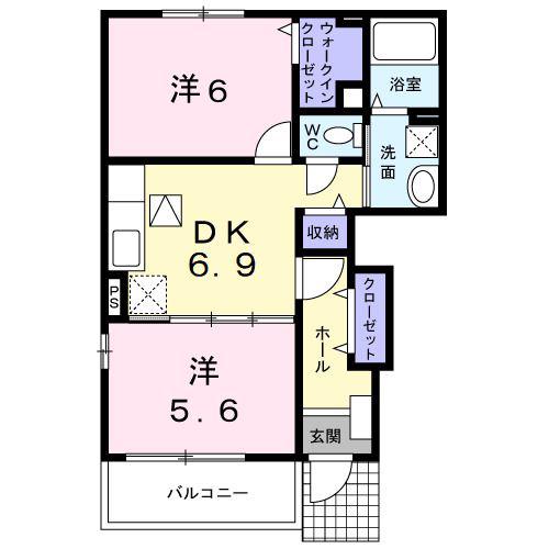 レセンテ・E弐番館(2DK/1階)の間取り写真