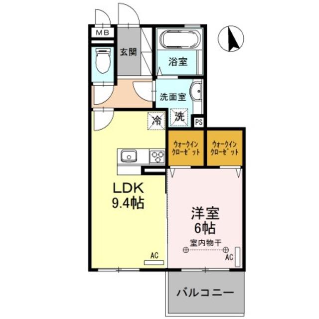 ファミール(1LDK/3階)の間取り写真