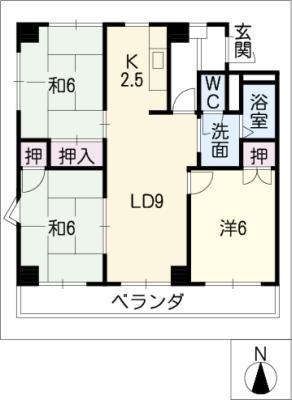 コーポ辻(3LDK/2階)の間取り写真