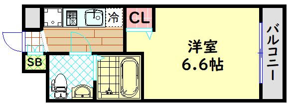 エグゼ大阪CITYアインツ(1K/8階)の間取り写真