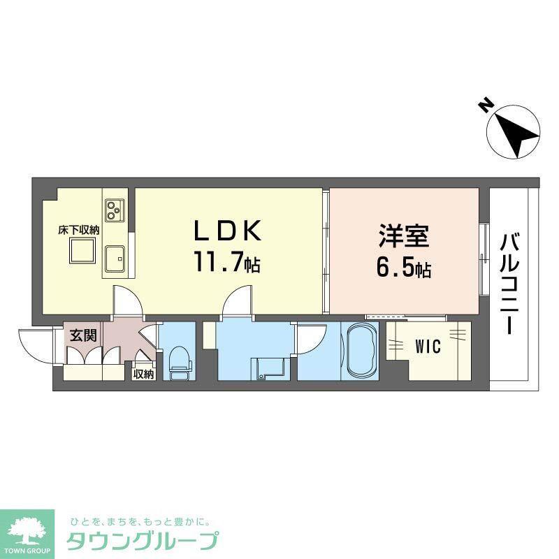 フェリシード野沢(1LDK/1階)の間取り写真