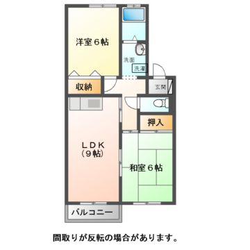 ロイヤルガーデン(2LDK/2階)の間取り写真