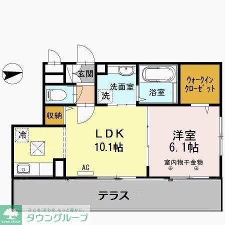 LALUCE(1LDK/1階)の間取り写真