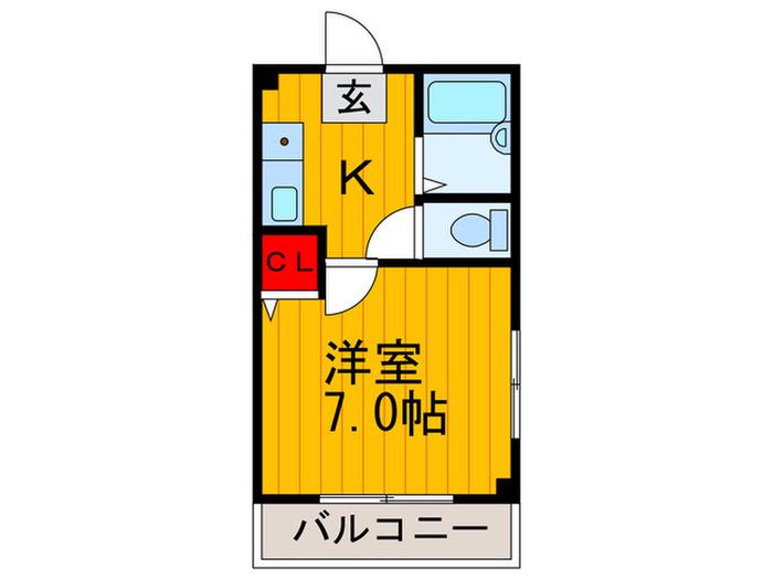 メゾンフラッグ(1K/3階)の間取り写真