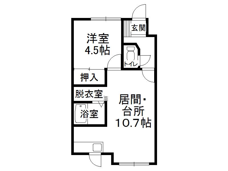 メゾン緑西(1LDK/3階)の間取り写真