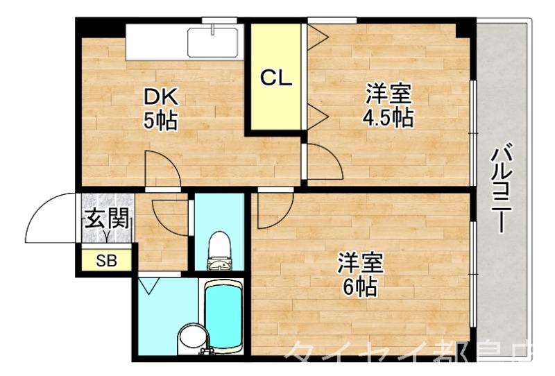 アーベイン都島(2DK/7階)の間取り写真