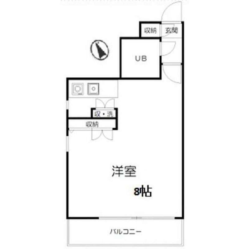 コアクレスト北越谷II(1K/1階)の間取り写真