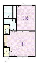 メゾン東2の2(1LDK/1階)の間取り写真