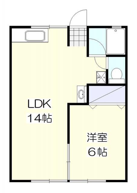 花水リバーサイド(1LDK/1階)の間取り写真