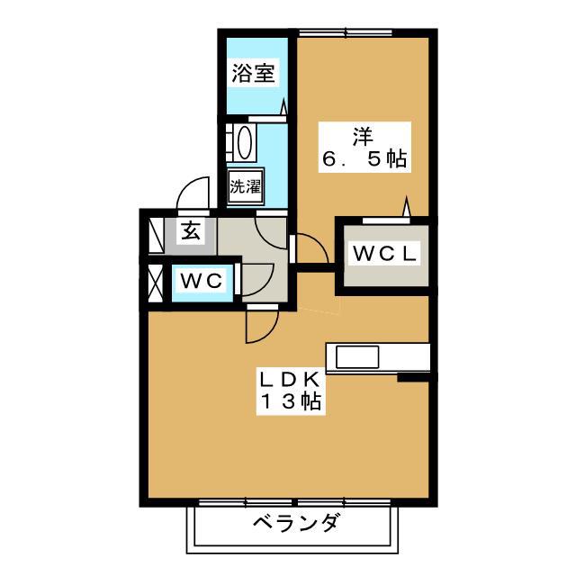リアンY(1LDK/2階)の間取り写真