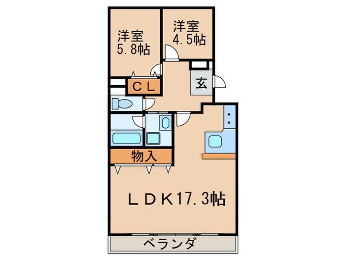 ライオンズマンション杁中ガーデンC棟(2LDK/5階)の間取り写真