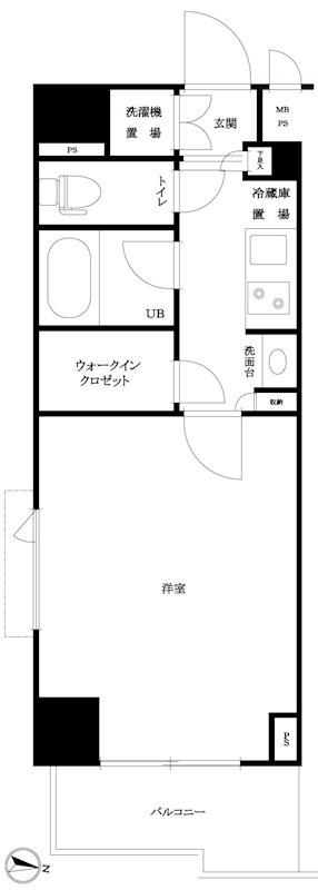 ルーブル市ヶ谷(1K/5階)の間取り写真