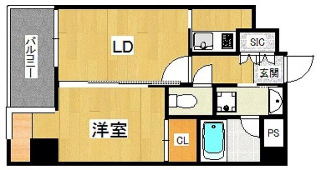 レジデンス千早スクエア(2K/6階)の間取り写真
