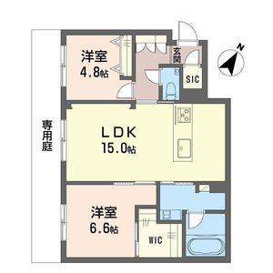 シャーメゾン高宮通(2LDK/1階)の間取り写真
