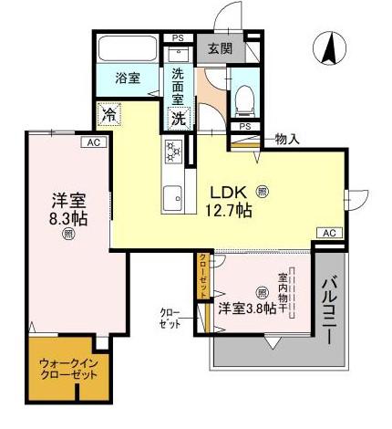 サンハイム横沼(2LDK/2階)の間取り写真