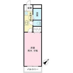 ルピナスUMESATO(1K/3階)の間取り写真