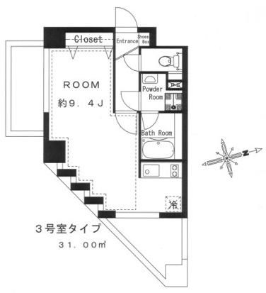 アイステージ恵比寿(ワンルーム/2階)の間取り写真
