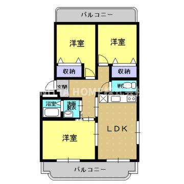 リバーサイドレジデンスA(3LDK/1階)の間取り写真