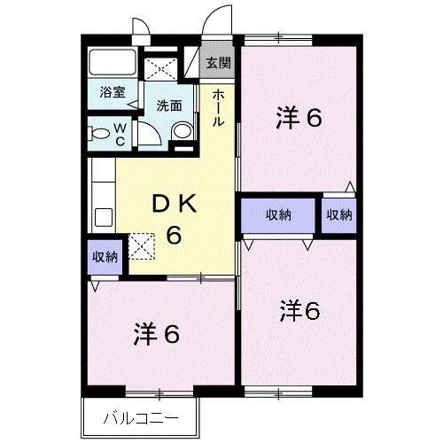 プレジール壱番館(3DK/2階)の間取り写真