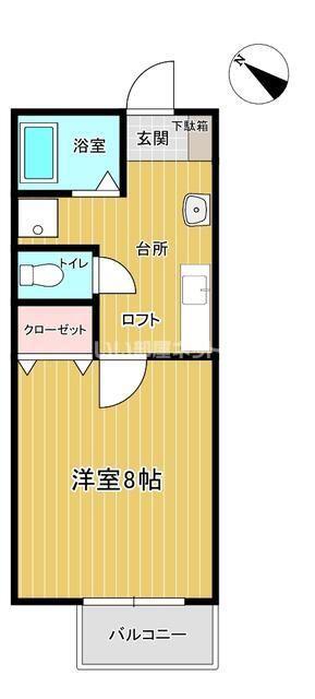 リエート東中島(1K/2階)の間取り写真