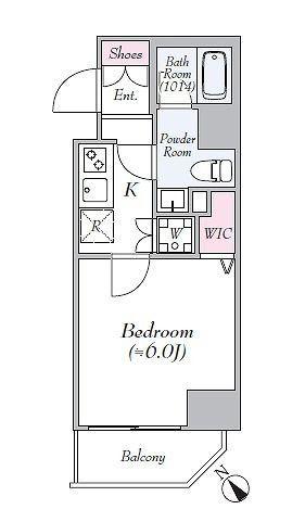PREMIUM CUBE関内(1K/4階)の間取り写真