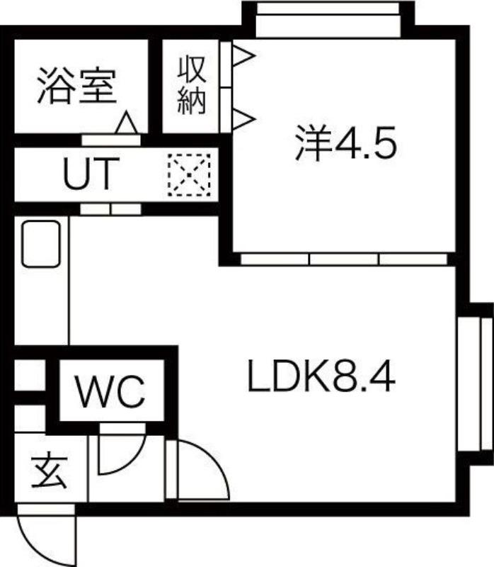プラリバージュ4・8(1LDK/2階)の間取り写真