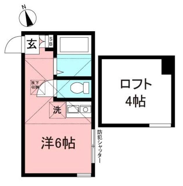 ヒルズ反町A棟(ワンルーム/2階)の間取り写真