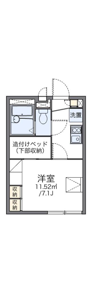 レオパレス東海(1K/1階)の間取り写真