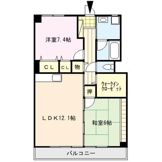 クロスロード(2LDK/1階)の間取り写真