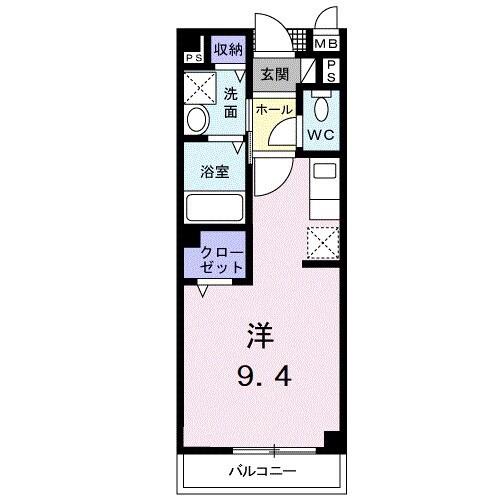 JR紀勢本線 黒江駅 徒歩1分 2階建 築24年(ワンルーム/2階)の間取り写真
