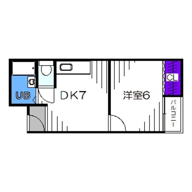 ロイヤルコート7番館(1DK/2階)の間取り写真