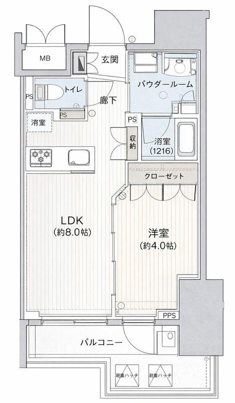 インプレストコア四谷坂町(1LDK/9階)の間取り写真