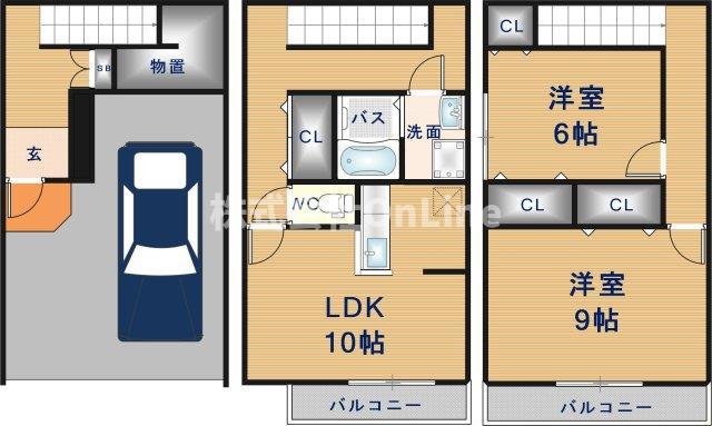 ベルフラワー花園(2LDK/1階)の間取り写真