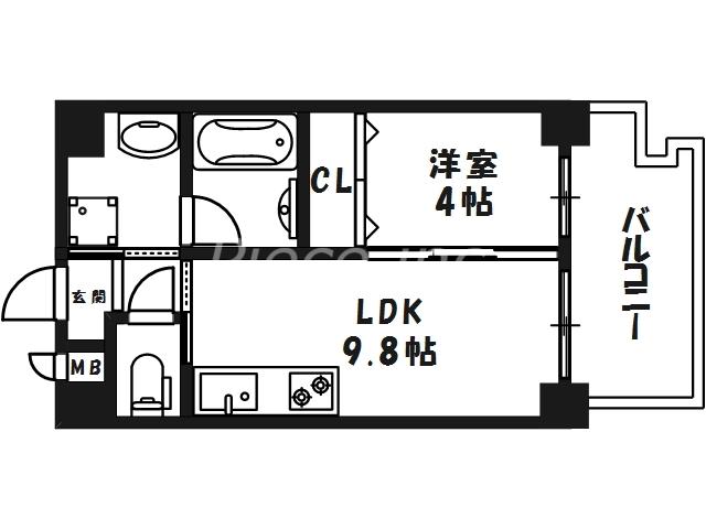 TS GARDEN(1LDK/6階)の間取り写真