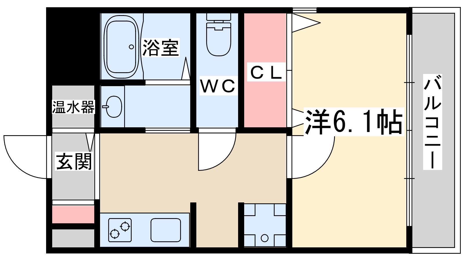 ISM中之島レジデンス(1K/8階)の間取り写真