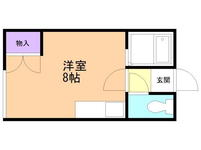 ハッピーハイツII(ワンルーム/2階)の間取り写真