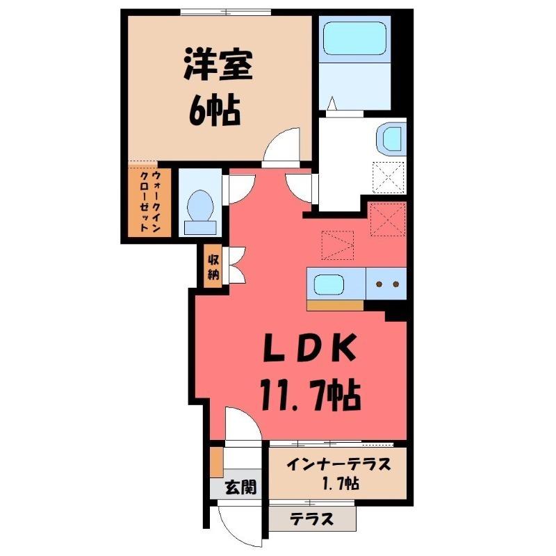 エルシオン(1LDK/1階)の間取り写真