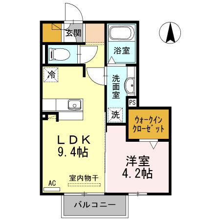 ルミナス(1LDK/2階)の間取り写真
