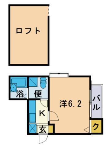 コンファートみかさ(1K/2階)の間取り写真