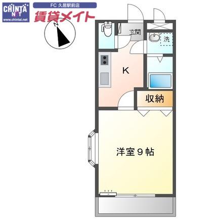 グレイスピアII(1K/2階)の間取り写真