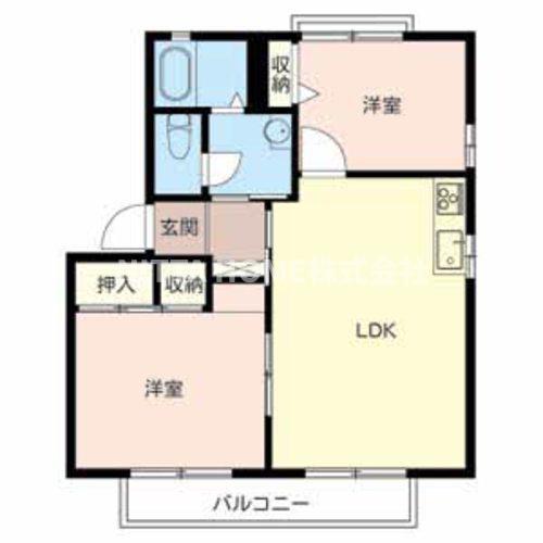 ルーエ・セイベエ荘AB(2LDK/2階)の間取り写真