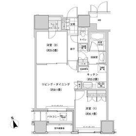 ウエストパークタワー池袋(2LDK/13階)の間取り写真