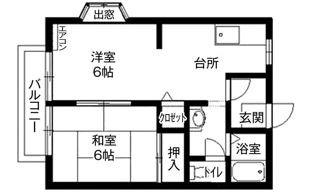 ビバリー大館 ありがとう(1LDK/1階)の間取り写真