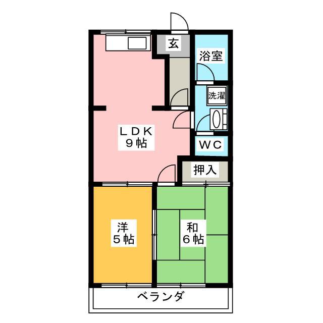メモリアルコーポI(2LDK/2階)の間取り写真