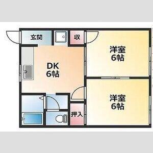 ドミール月見(2DK/1階)の間取り写真