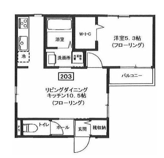 メゾン桜新町(1LDK/2階)の間取り写真