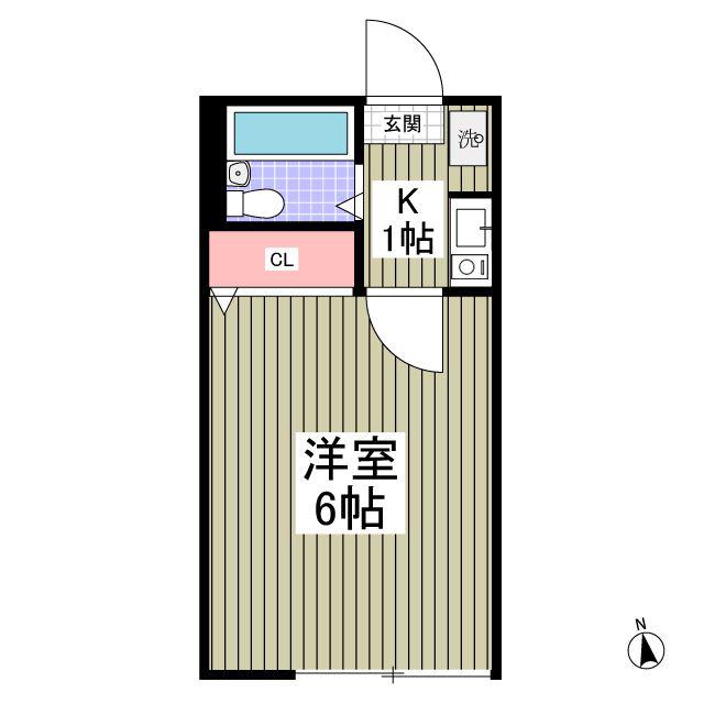 NKハイム元郷(1K/1階)の間取り写真