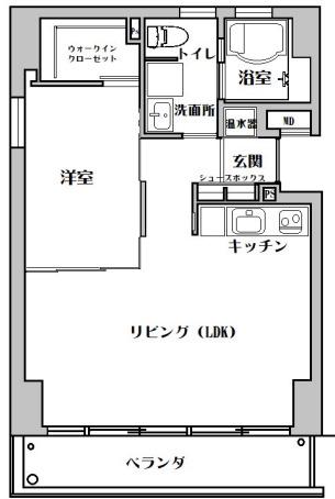 オーミルズ靭パーク(1LDK/3階)の間取り写真