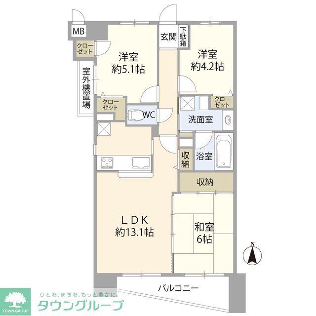ライオンズマンション梅島中央公園(3LDK/2階)の間取り写真
