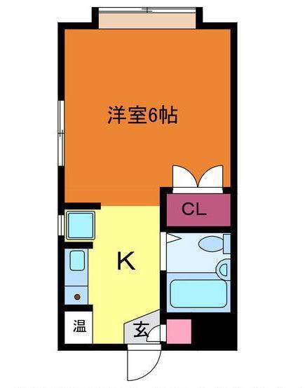 ベルトピア新潟4(ワンルーム/2階)の間取り写真